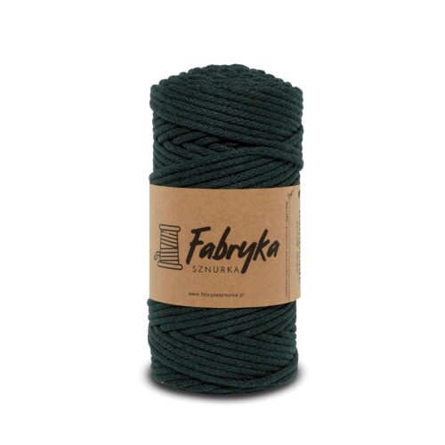 Pleciony sznurek do makramy – butelkowa zieleń 5mm