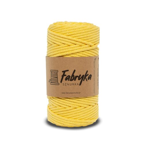 Pleciony sznurek do makramy – cytrynowy 5mm