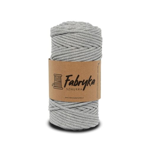 Pleciony sznurek do makramy – jasny szary 5mm