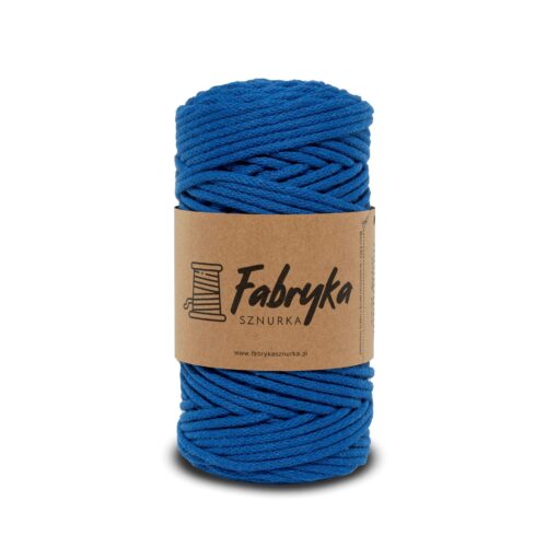Pleciony sznurek do makramy – kobaltowy 5mm