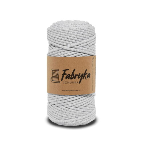 Pleciony sznurek do makramy – szara biel 5mm