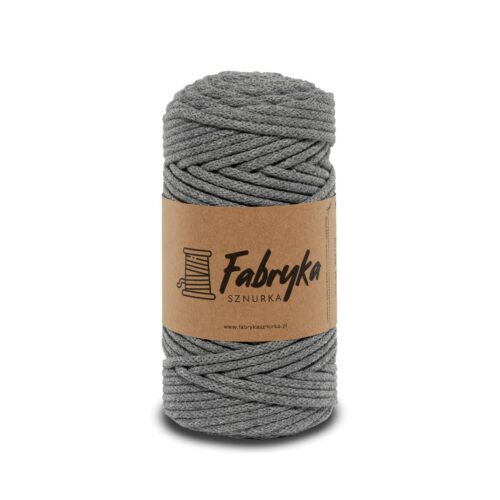 Pleciony sznurek do makramy – szary 5mm