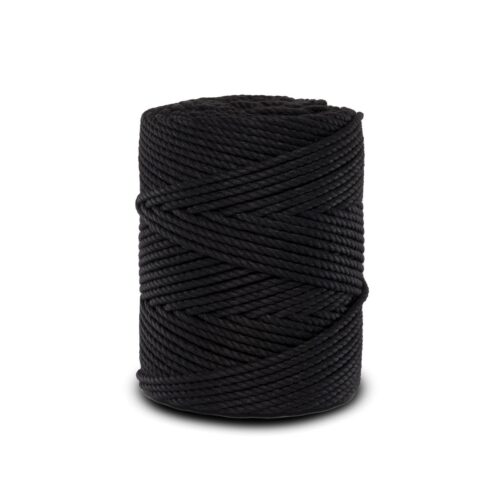 Sznurek do makramy 3PLY – czarny 4mm