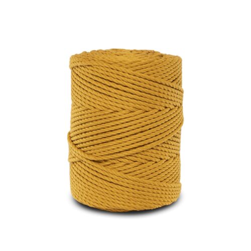 Sznurek do makramy 3PLY – musztardowy 4mm