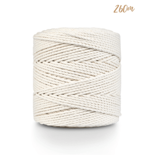 Sznurek do makramy 3PLY – biały naturalny 4mm