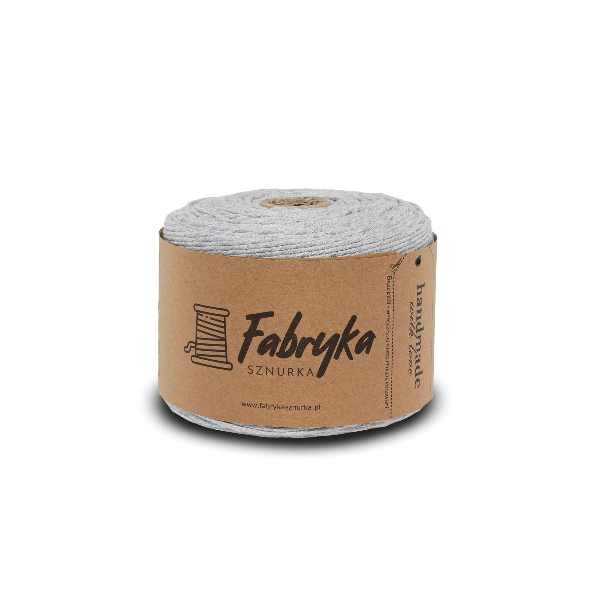 Sznurek skręcany pojedynczo - jasny szary 2mm