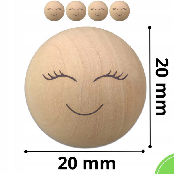 Korale główki z buzią uśmiechniętego anioła dziewczynki 20 mm - koral do aniołków handmade