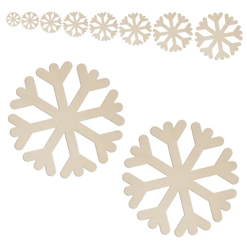 Scrapki – drewniane śnieżynki śnieg mini