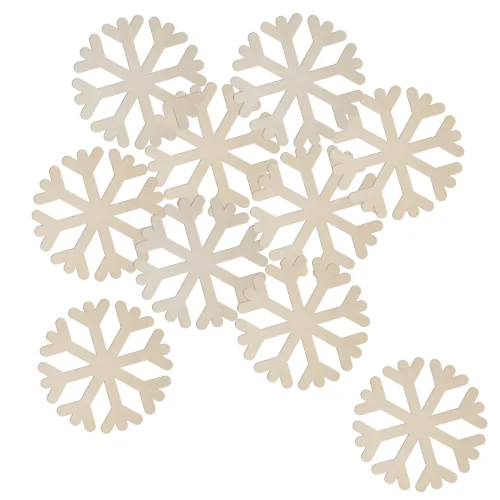 Scrapki – drewniane śnieżynki śnieg mini