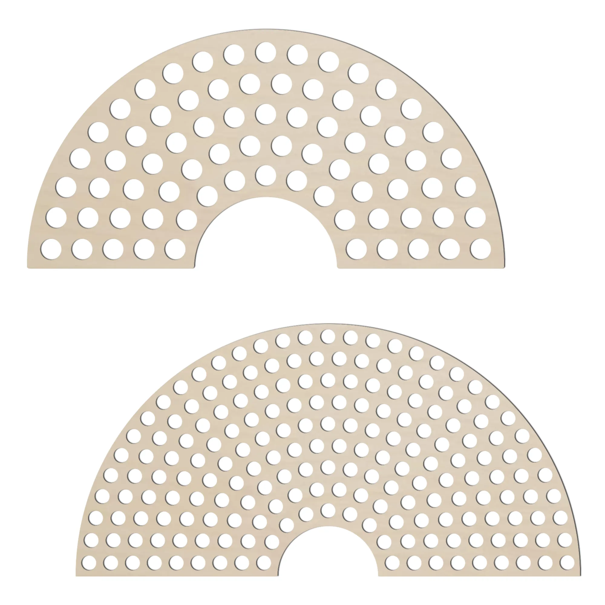 Drewniana baza w kształcie tęczy z gładkimi łukami, naturalne drewno do malowania i dekoracji