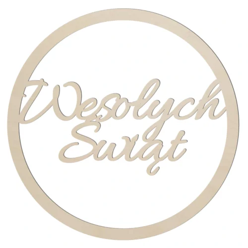 Obręcz drewniana Wesołych Świąt na łapacz snów