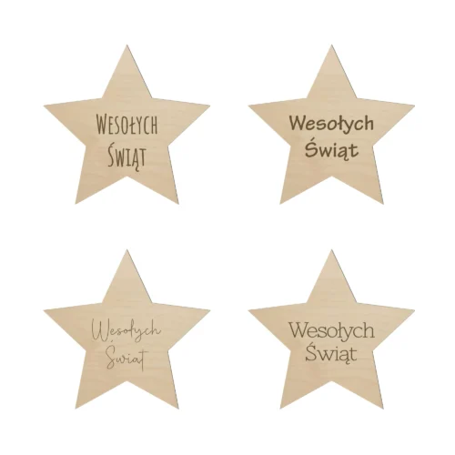 Drewniana gwiazdka Wesołych Świąt