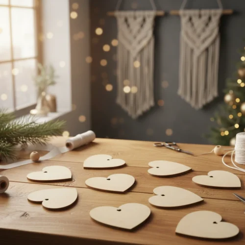 Drewniane serca 10 szt.