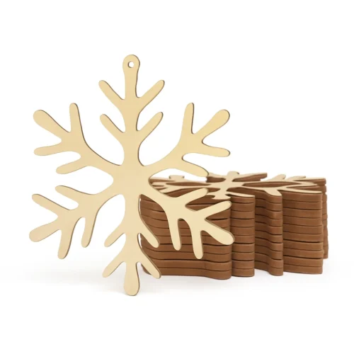 Drewniane śnieżynki nieregularne 10 szt.