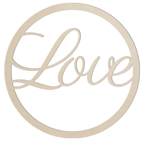 Obręcz drewniana LOVE na łapacz snów Wzór 1