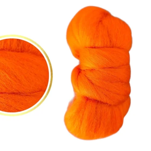 Wełna czesankowa – pomarańczowa