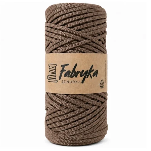 Sznurek poliestrowy płaski – kawowy 5mm