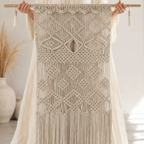 Makrama ścienna Aurelia – duża dekoracja boho handmade
