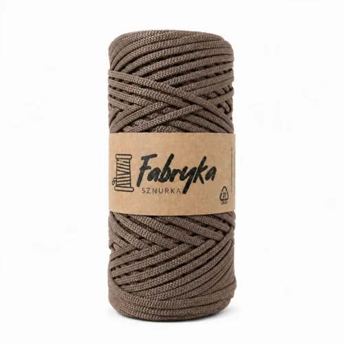 Sznurek poliestrowy płaski – kawowy 5mm