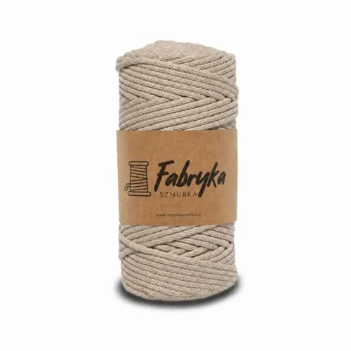 Pleciony sznurek do makramy – piaskowy 5mm