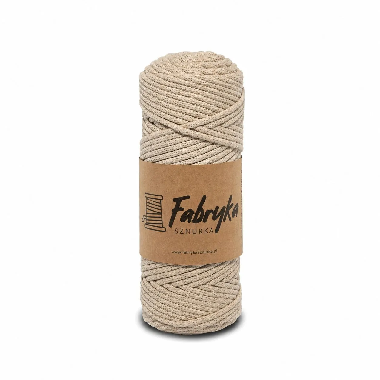 Pleciony sznurek do makramy - piaskowy 3mm